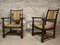 Wooden and Straw Lounge Chairs, 1940s, Set of 2, Image 7