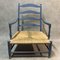 Rustic French Lavender Blue Lounge Chair, 1950s 1