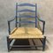 Rustic French Lavender Blue Lounge Chair, 1950s, Image 1