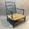 Rustic French Lavender Blue Lounge Chair, 1950s 3