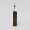 Mid-Century Teak and Brass Cylindrical Table Lamp, 1960s 3
