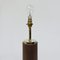 Mid-Century Teak and Brass Cylindrical Table Lamp, 1960s, Image 2