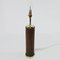 Mid-Century Teak and Brass Cylindrical Table Lamp, 1960s 5