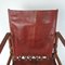 Vintage Maroon Leather and Wood Safari Chair, 1930s 11