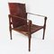 Vintage Maroon Leather and Wood Safari Chair, 1930s 8