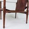 Vintage Maroon Leather and Wood Safari Chair, 1930s, Image 12