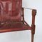 Vintage Maroon Leather and Wood Safari Chair, 1930s 10