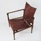 Vintage Maroon Leather and Wood Safari Chair, 1930s 7