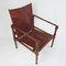 Vintage Maroon Leather and Wood Safari Chair, 1930s 15