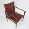 Vintage Maroon Leather and Wood Safari Chair, 1930s, Image 15