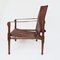 Vintage Maroon Leather and Wood Safari Chair, 1930s 6