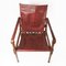 Vintage Maroon Leather and Wood Safari Chair, 1930s 18