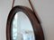 Espejo Mid-Century redondo pequeño de madera de wengué, Imagen 5