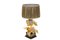 Lámpara de mesa de latón dorado y plateado, años 60, Imagen 1
