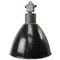 Large Mid-Century Industrial Dark Gray Enamel Pendant Lamp 1