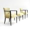 Fauteuil et Repose-pieds Mid-Century en Velours, Italie, 1940s, Set de 3 2