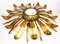 Mid-Century Golden Sunburst Ceiling Lamp, 1950s 6