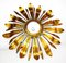 Goldene Mid-Century Sunburst Deckenlampe, 1950er 4