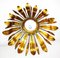 Mid-Century Golden Sunburst Ceiling Lamp, 1950s, Image 4