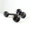 Czechoslovakian Black Metal Dumbbells, 1950s, Set of 2 7