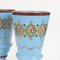 Vases Antiques en Verre Opalin Bleu de Portieux Vallerysthal, Set de 2 2