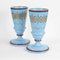 Vases Antiques en Verre Opalin Bleu de Portieux Vallerysthal, Set de 2 6