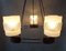 Lustre Mid-Century en Chrome, Bois et Verre 3