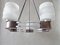 Mid-Century Chrome, Wood, and Glass Chandelier 6