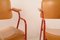 Italian Red Metal and Plywood Desk Chairs, 1960s, Set of 6 8