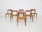 Danish Model 75 Papercord Dining Chairs by Niels Otto Møller for J.l Moller, 1950s, Set of 6 1