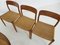 Danish Model 75 Papercord Dining Chairs by Niels Otto Møller for J.l Moller, 1950s, Set of 6 5