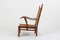 Oak and Straw Armchairs from Bas Van Pelt, 1940s, Set of 3, Image 3