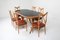 Silla de comedor de roble y cuero, años 70, Imagen 6