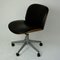 Mid-Century Italian Black Leather and Oak Desk Chair by Ico Luisa Parisi for MIM, 1960s 9