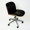 Mid-Century Italian Black Leather and Oak Desk Chair by Ico Luisa Parisi for MIM, 1960s 1