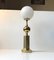Danish Opaline Glass and Brass Table Lamp from ABO, 1970s 5