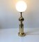 Danish Opaline Glass and Brass Table Lamp from ABO, 1970s 2