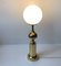 Danish Opaline Glass and Brass Table Lamp from ABO, 1970s 4