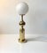 Danish Opaline Glass and Brass Table Lamp from ABO, 1970s, Image 1