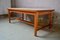 French Wooden and Travertine Coffee Table, 1960s 6