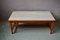 French Wooden and Travertine Coffee Table, 1960s 5