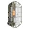 Mid-Century Industrial Gray Metal and Clear Glass Sconce, Image 1