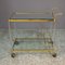 Italienischer Vintage Servierwagen aus Messing, Plexiglas & Glas 1