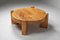 Solid Oak Round Coffee Table, 1960s 3