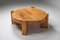 Tavolino da caffè rotondo in quercia massiccia, anni '60, Immagine 3