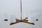 Danish Teak and Opaline Glass Ceiling Lamp, 1960s, Image 3