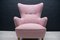 Large Mid-Century Italian Pink Wingback Armchair, 1950s 7