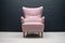 Large Mid-Century Italian Pink Wingback Armchair, 1950s 2