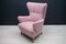 Large Mid-Century Italian Pink Wingback Armchair, 1950s 4