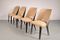 Mid Century Dining Chairs on Black Wooden Base With Beige & Black Vinyl Upholstery from Polonio, Set of 4 1